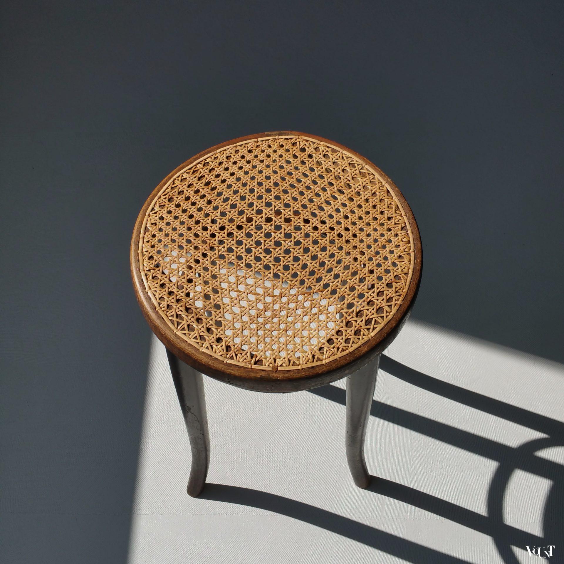 Originele Thonet-kruk nr. 4611 met rotan webbing, rond 1930