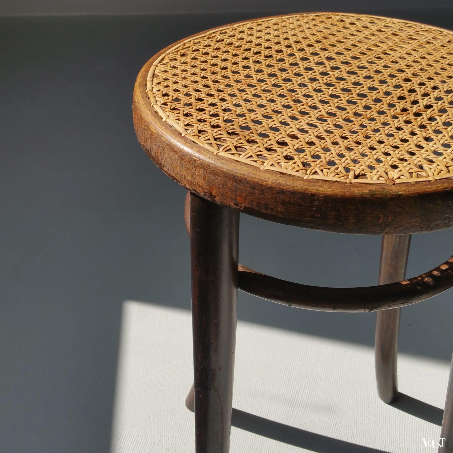 Originele Thonet-kruk nr. 4611 met rotan webbing, rond 1930