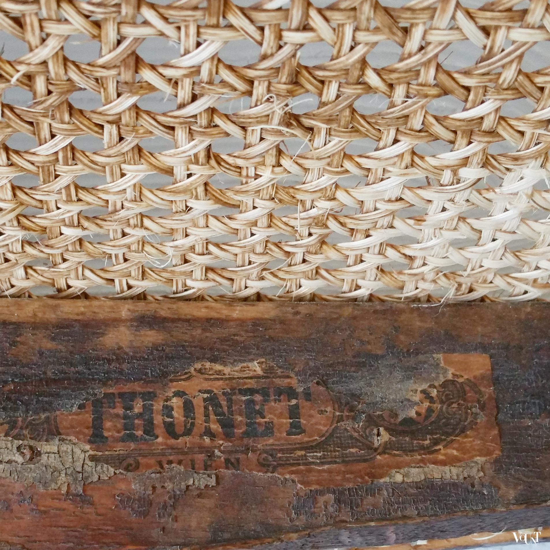 Originele Thonet-kruk nr. 4611 met rotan webbing, rond 1930