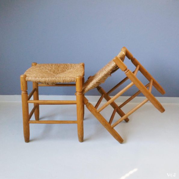 Set van 2 biezen krukken, jaren '60