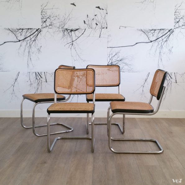 Set van 4 jaren '80 originele S32 stoelen, Marcel Breuer voor Thonet