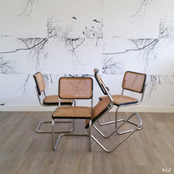 Set van 4 jaren '80 originele S32 stoelen, Marcel Breuer voor Thonet
