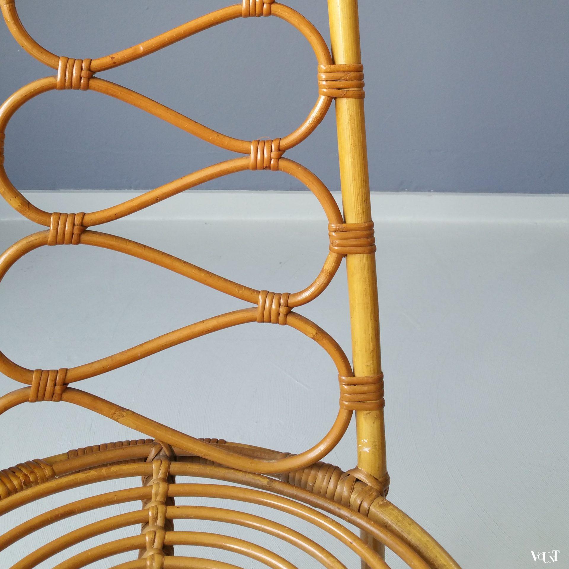 Design rotanstoel met hoge rug, Hoekstra, jaren '60