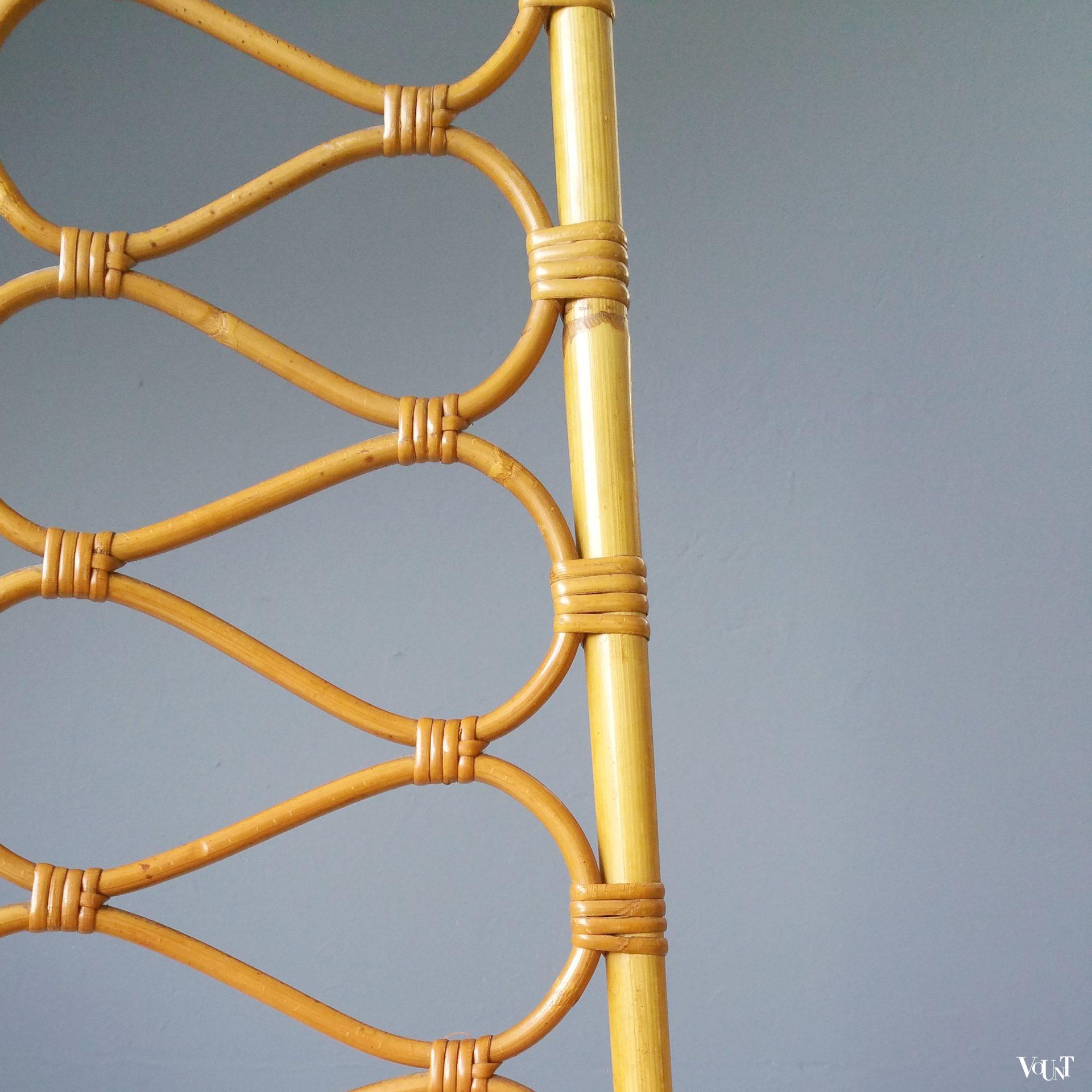Design rotanstoel met hoge rug, Hoekstra, jaren '60