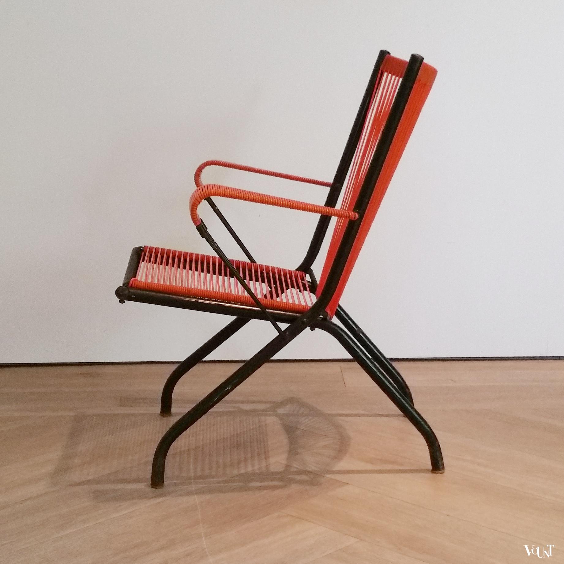 Set van 2 draadstoelen, André Monpoix, jaren '50