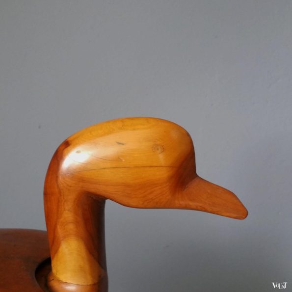 Teakhouten eend met deksel, jaren '60