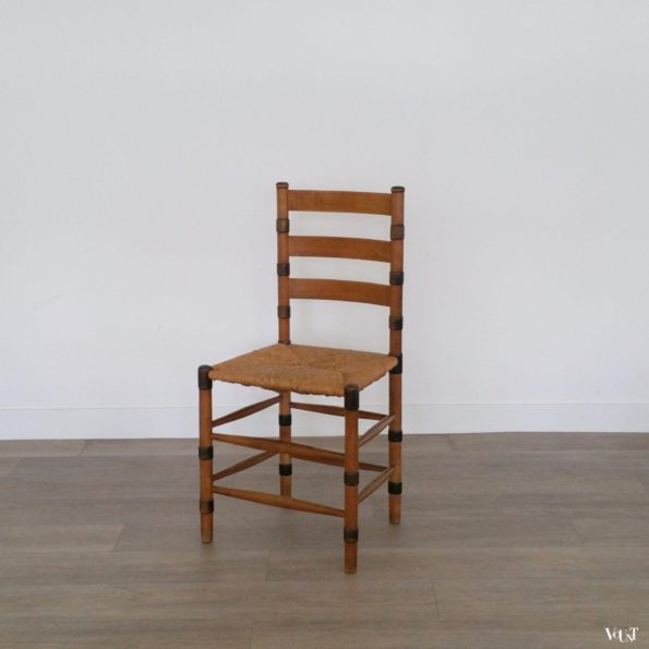 Set van 2 art deco stoelen met biezen zitting, ca. jaren '30