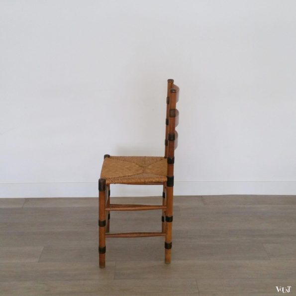Set van 2 art deco stoelen met biezen zitting, ca. jaren '30