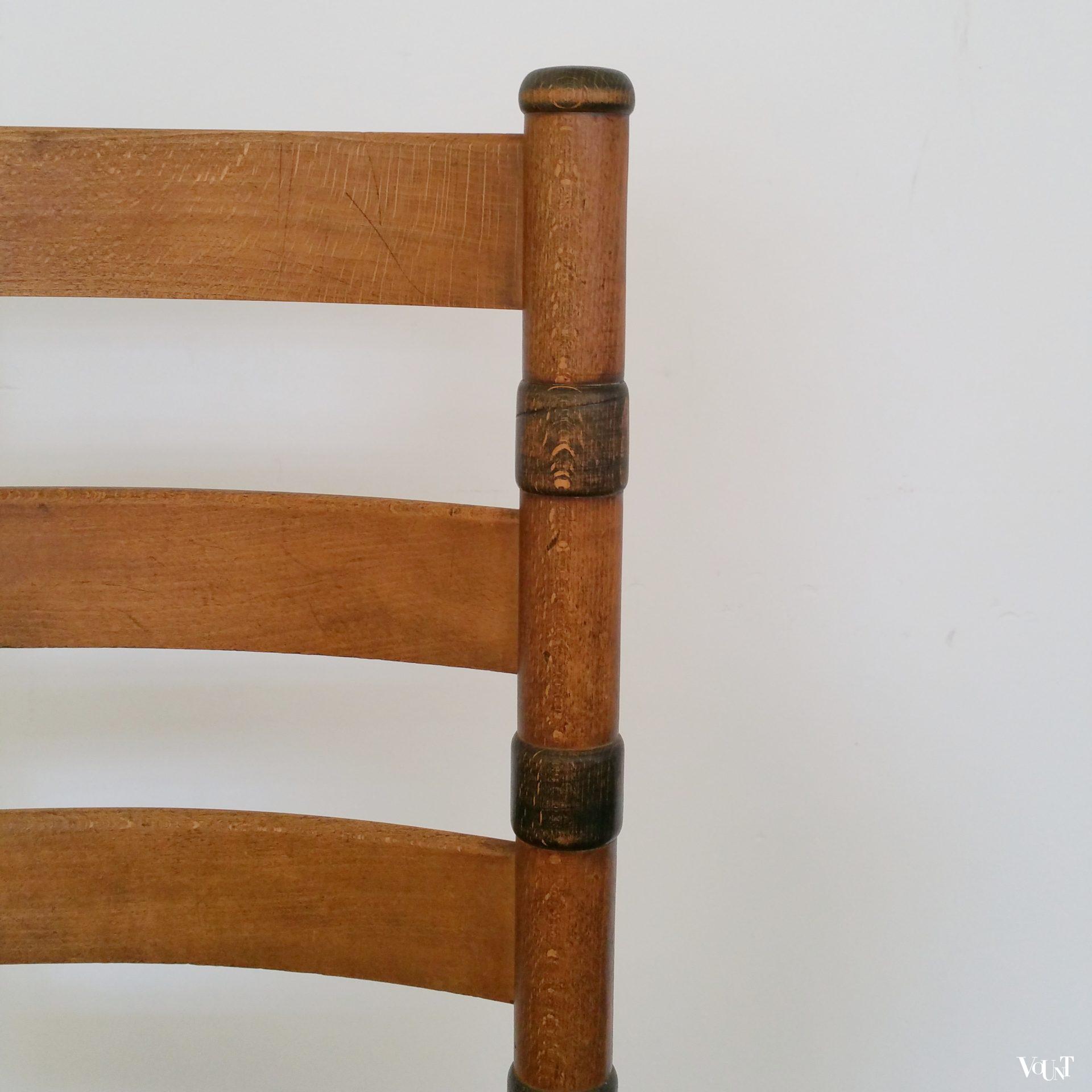 Set van 2 art deco stoelen met biezen zitting, ca. jaren '30