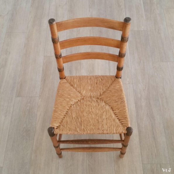 Set van 2 art deco stoelen met biezen zitting, ca. jaren '30