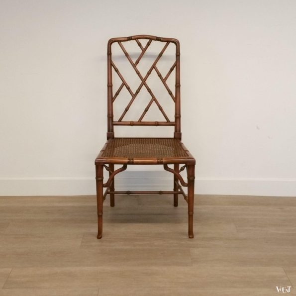 Set van 4 faux bamboo Chippendale stoelen, jaren '70