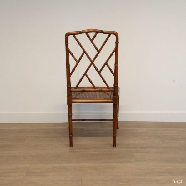 Set van 4 faux bamboo Chippendale stoelen, jaren '70