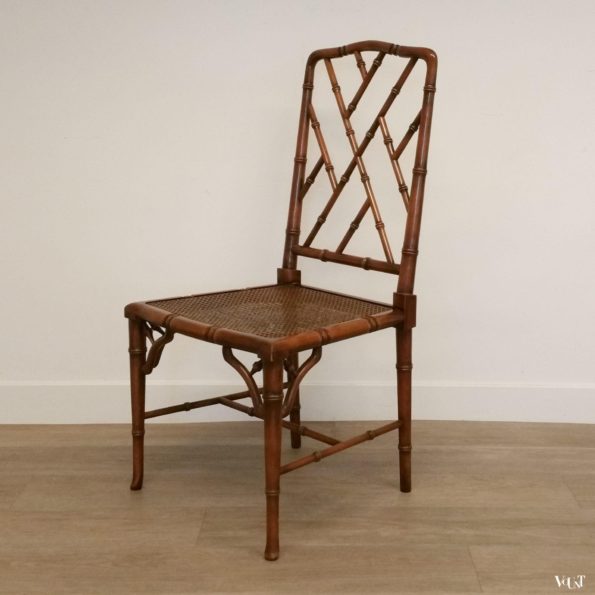 Set van 4 faux bamboo Chippendale stoelen, jaren '70