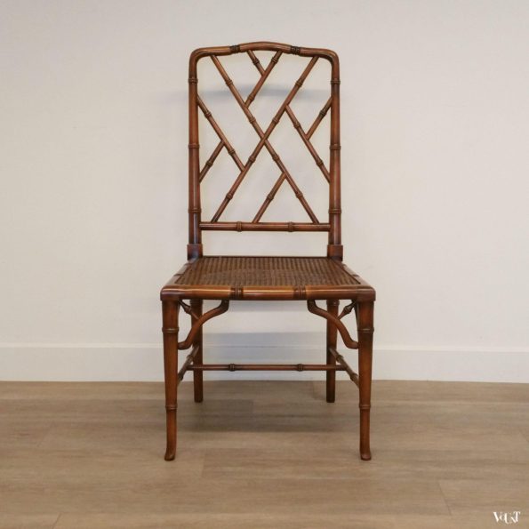 Set van 4 faux bamboo Chippendale stoelen, jaren '70
