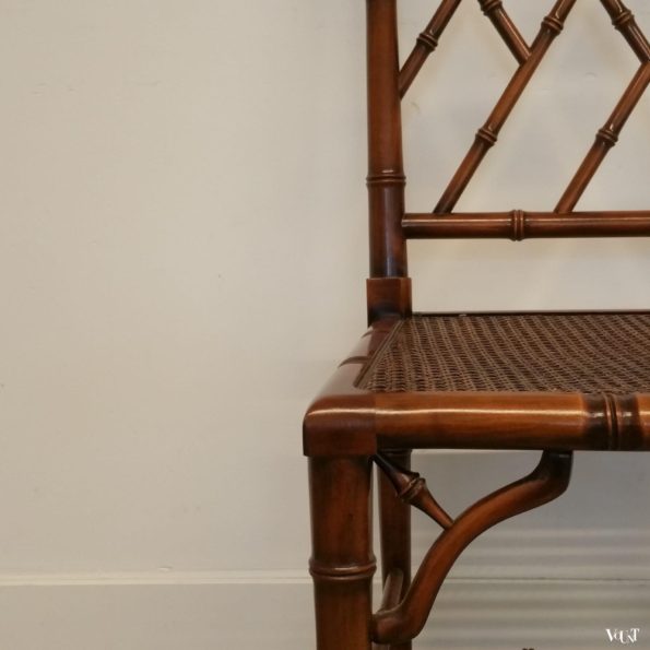 Set van 4 faux bamboo Chippendale stoelen, jaren '70