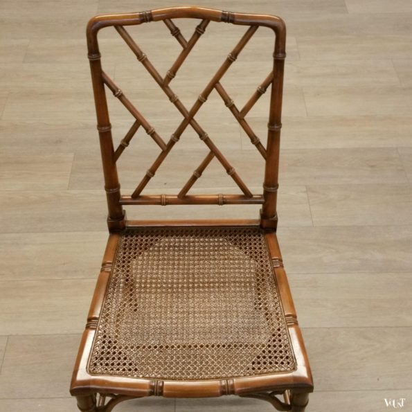 Set van 4 faux bamboo Chippendale stoelen, jaren '70