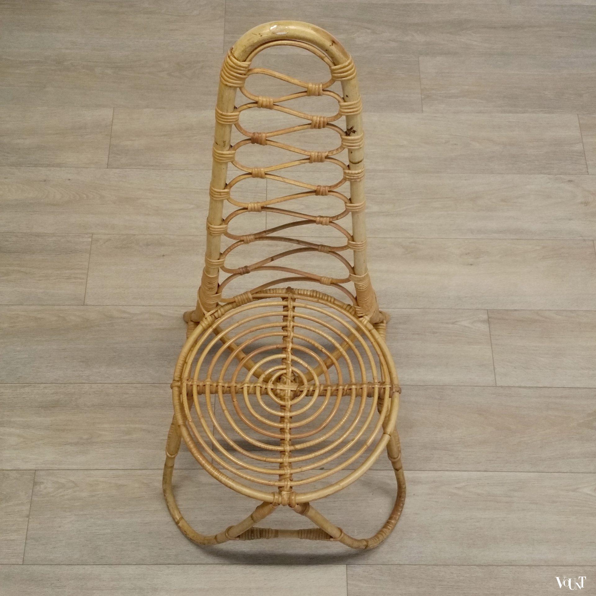 Design rotanstoel met hoge rug, Rohé Noordwolde, jaren '60