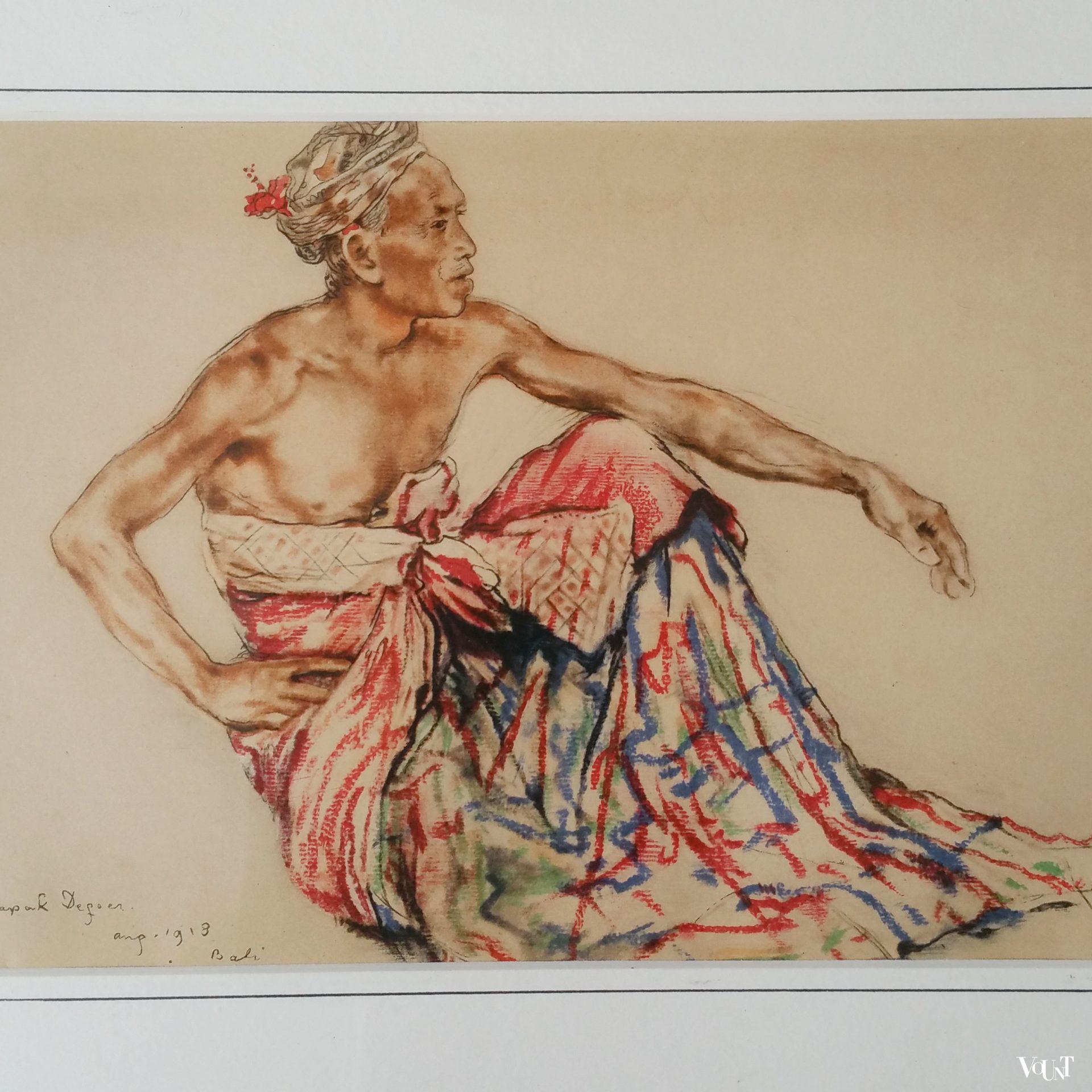 Litho "Bapak Defoer", W.G. Hofker, Bali 1913