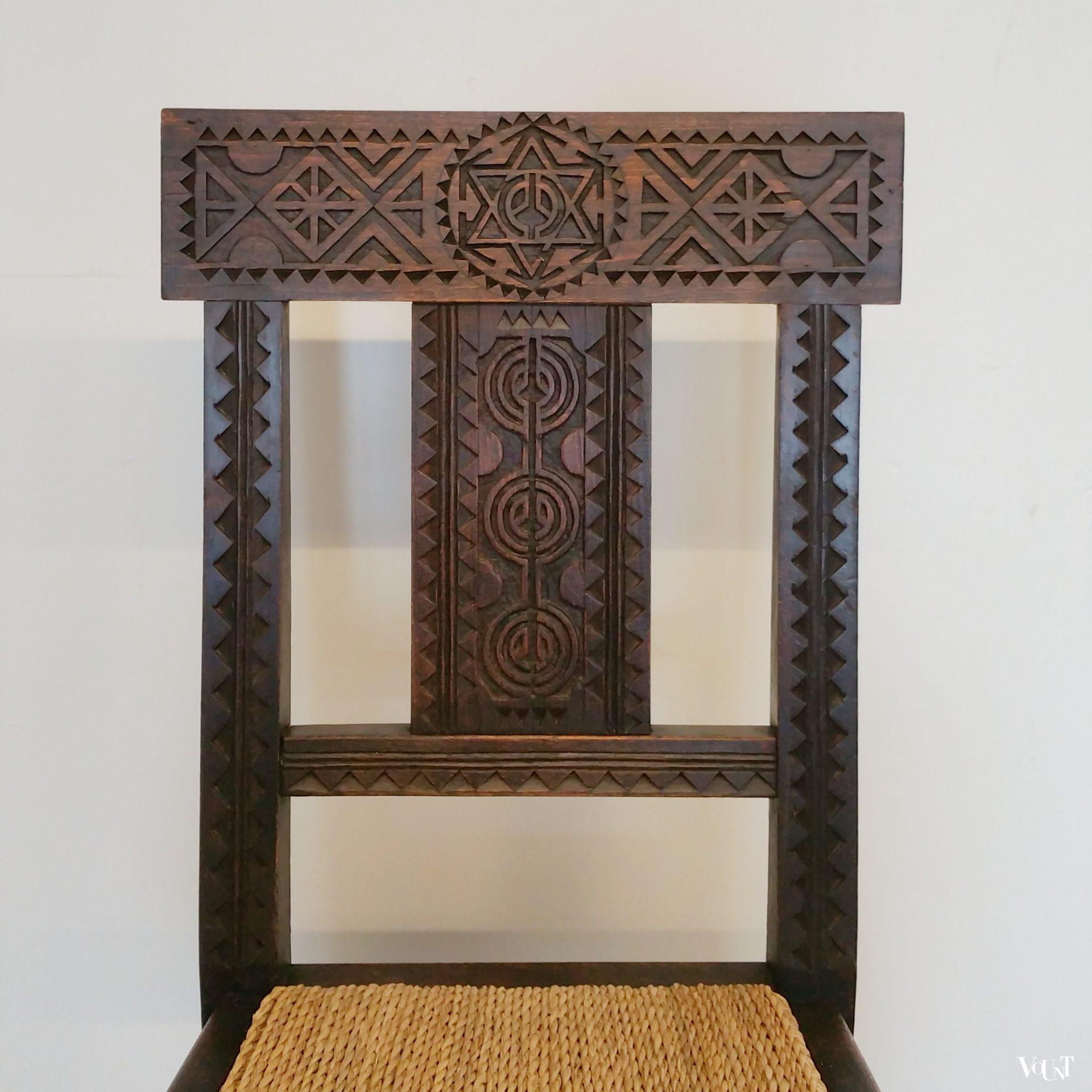 Set van 4 Spaanse houten stoelen, 1e helft 20e eeuw