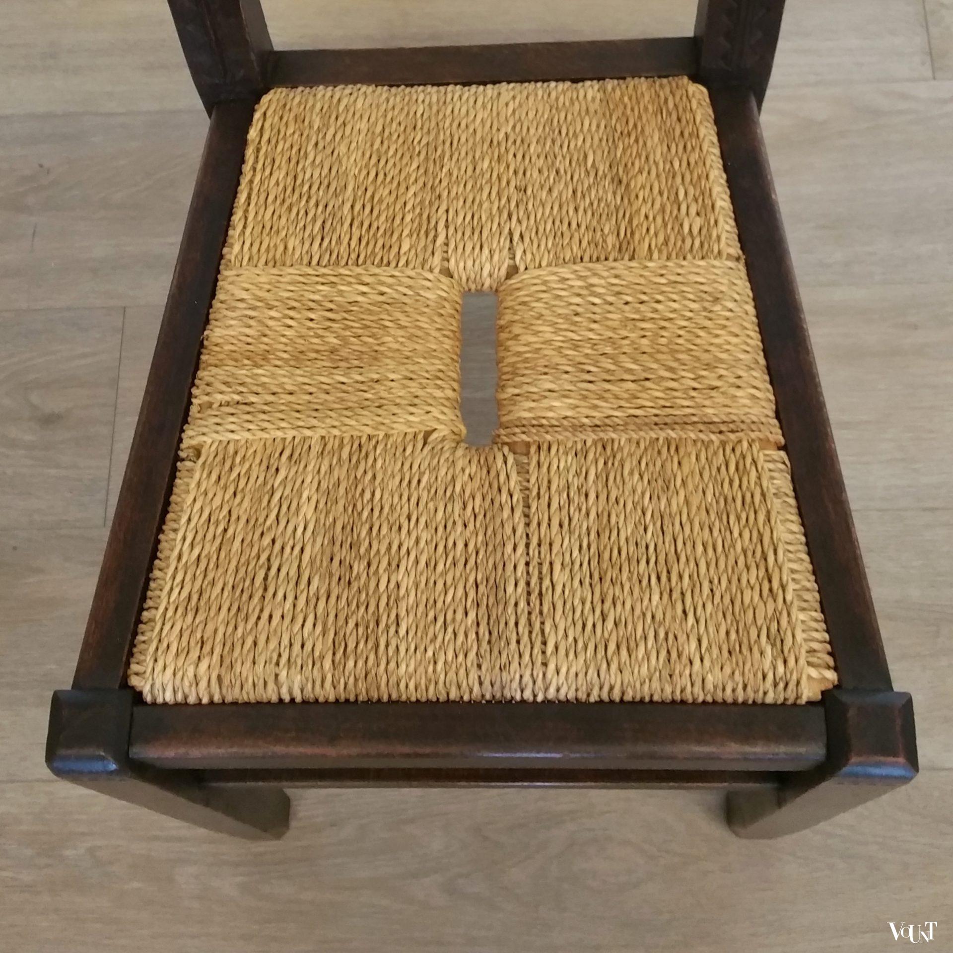 Set van 4 Spaanse houten stoelen, 1e helft 20e eeuw