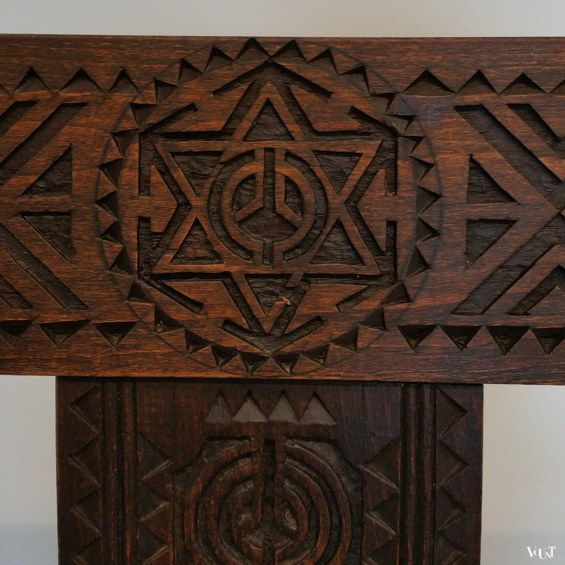 Set van 4 Spaanse houten stoelen, 1e helft 20e eeuw