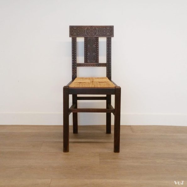 Set van 4 Spaanse houten stoelen, 1e helft 20e eeuw