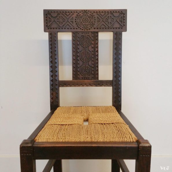 Set van 4 Spaanse houten stoelen, 1e helft 20e eeuw