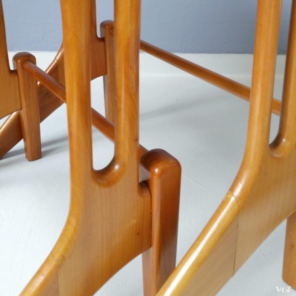 Set van 3 bijzettafels met plywood blad, jaren '50
