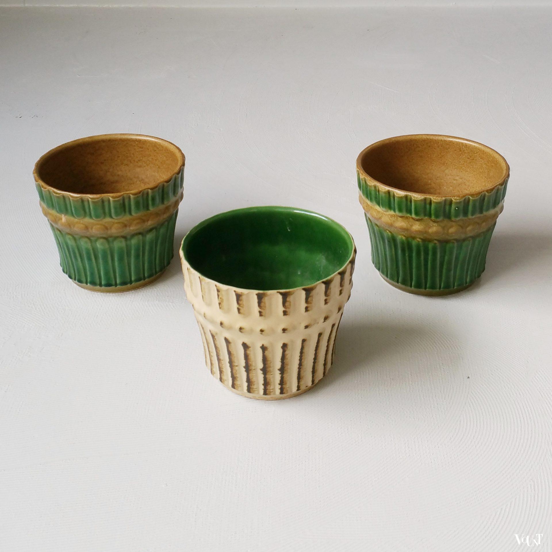 Set van 3 bloempotten van Ueberlacker Keramik, jaren '50