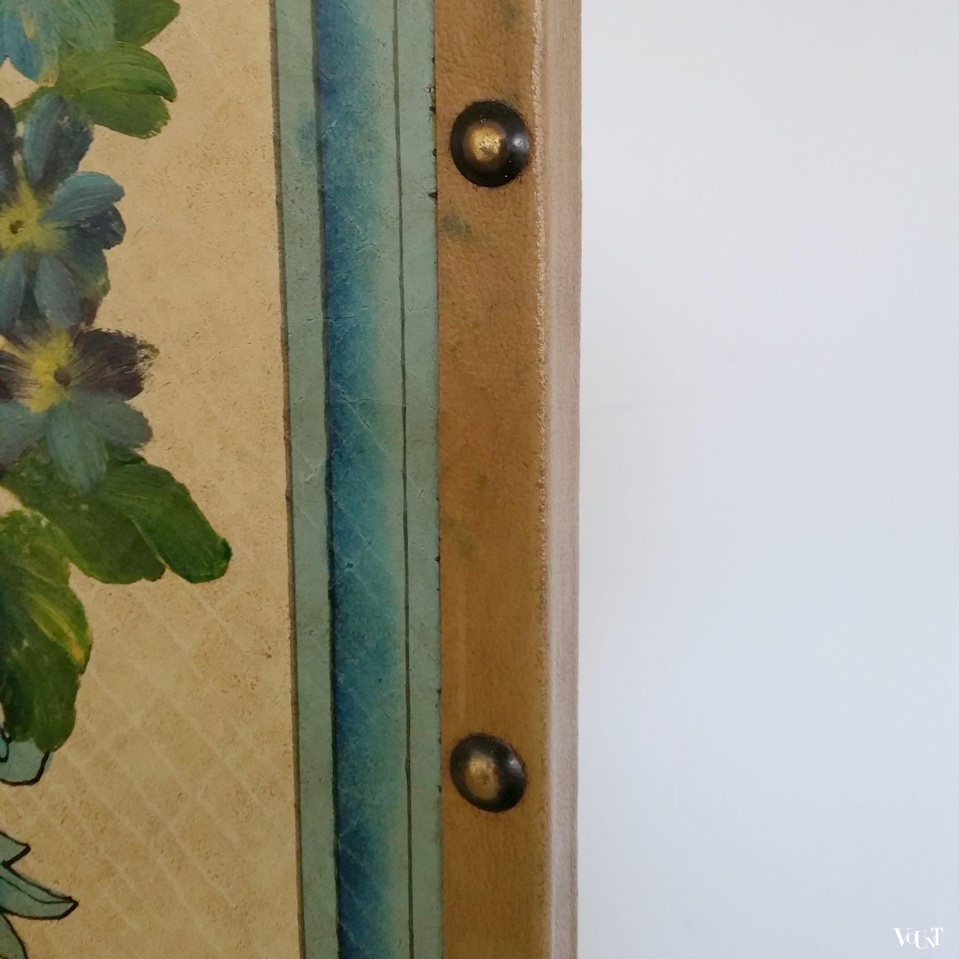 Vintage vierslags handbeschilderd kamerscherm, ca. jaren '50/'60