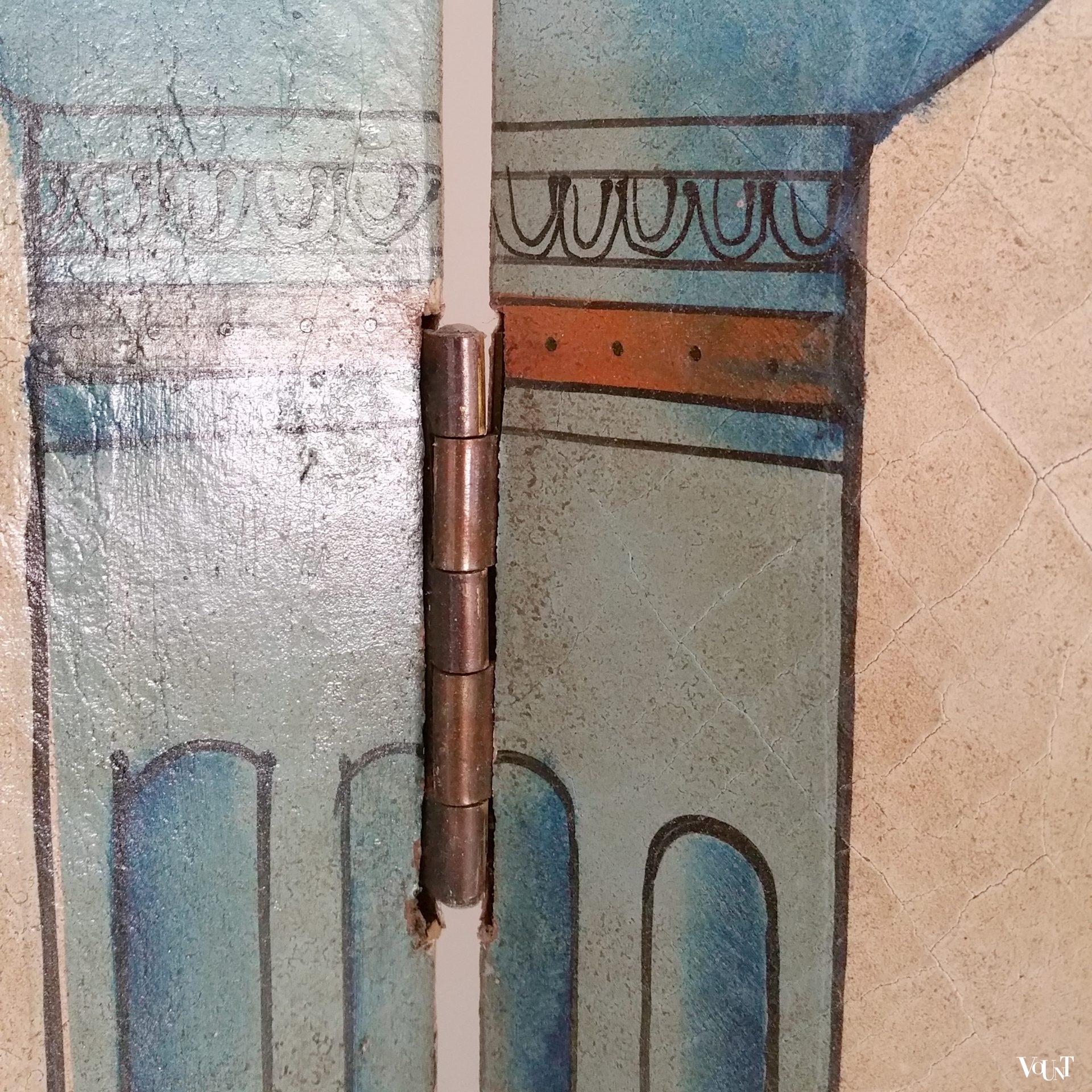 Vintage vierslags handbeschilderd kamerscherm, ca. jaren '50/'60