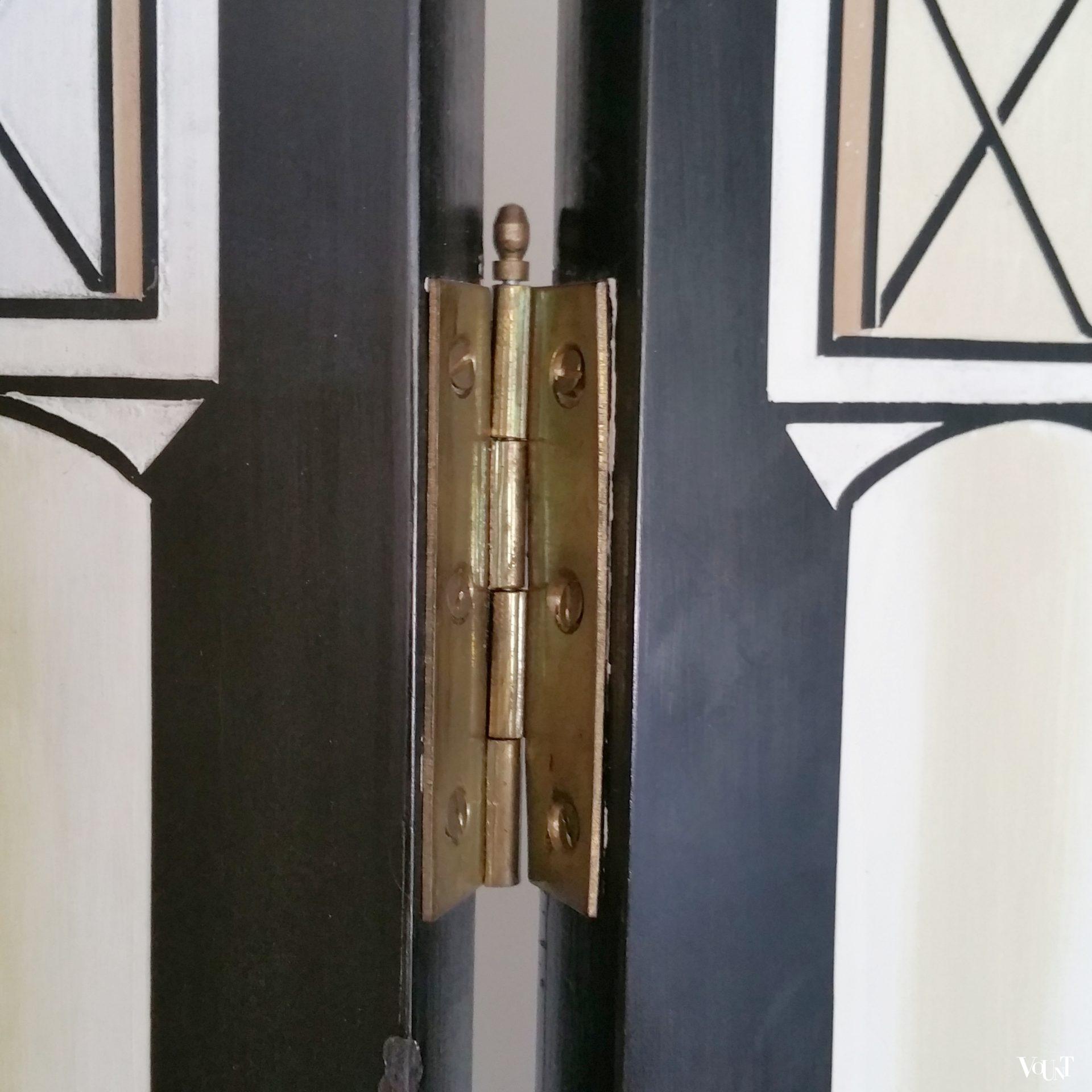 Art Deco-stijl kamerscherm architectonisch motief, jaren '80