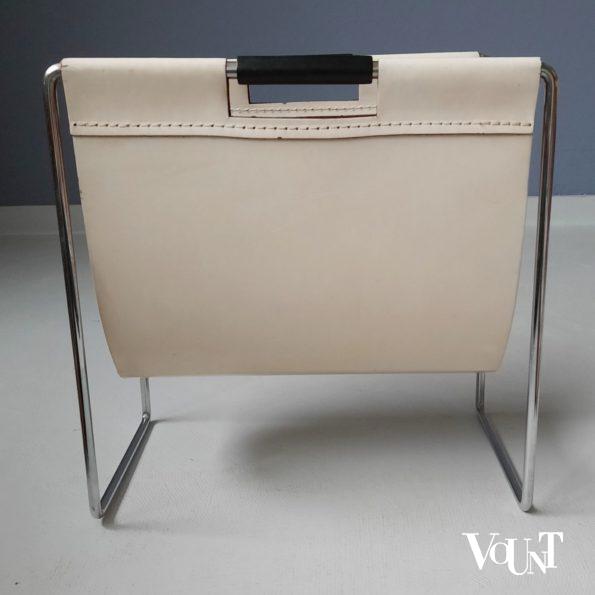 Leren lectuurbak met metalen frame, Brabantia, jaren '60/'70