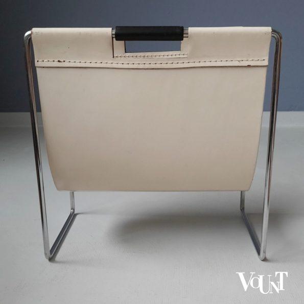 Leren lectuurbak met metalen frame, Brabantia, jaren '60/'70