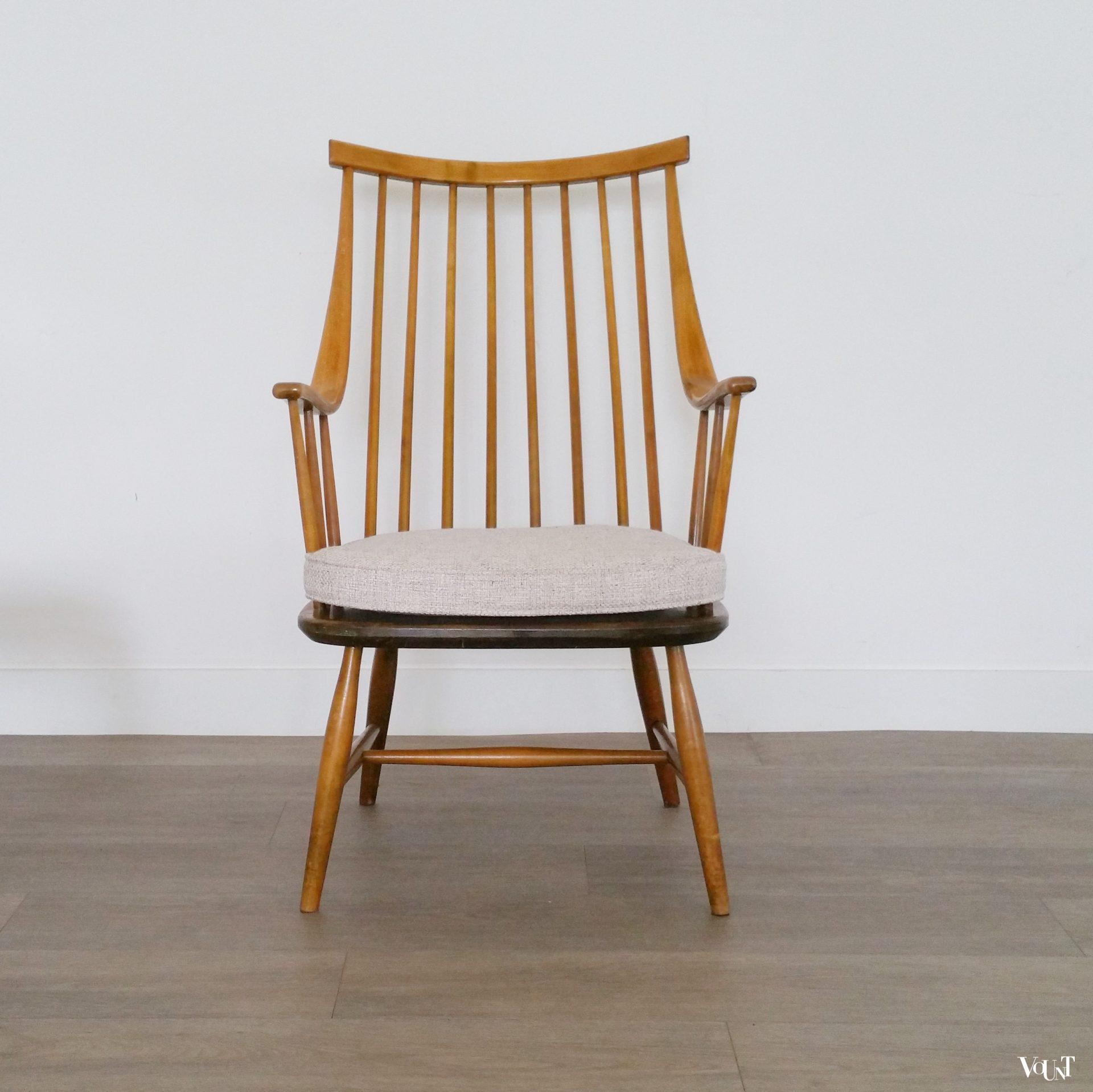 Spijlenstoel met armleuningen, Lena Larsson voor Nesto/Pastoe, jaren '60