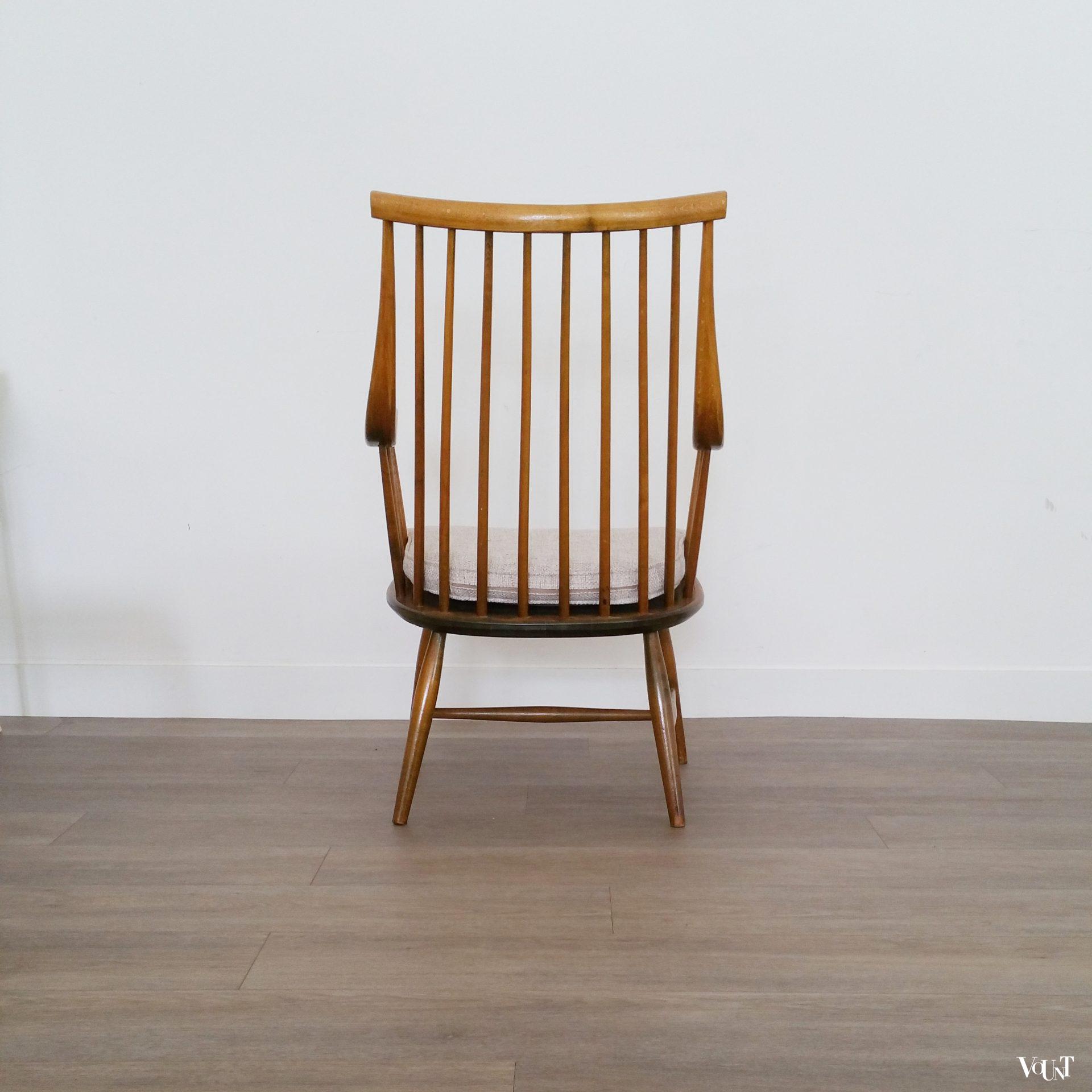 Spijlenstoel met armleuningen, Lena Larsson voor Nesto/Pastoe, jaren '60