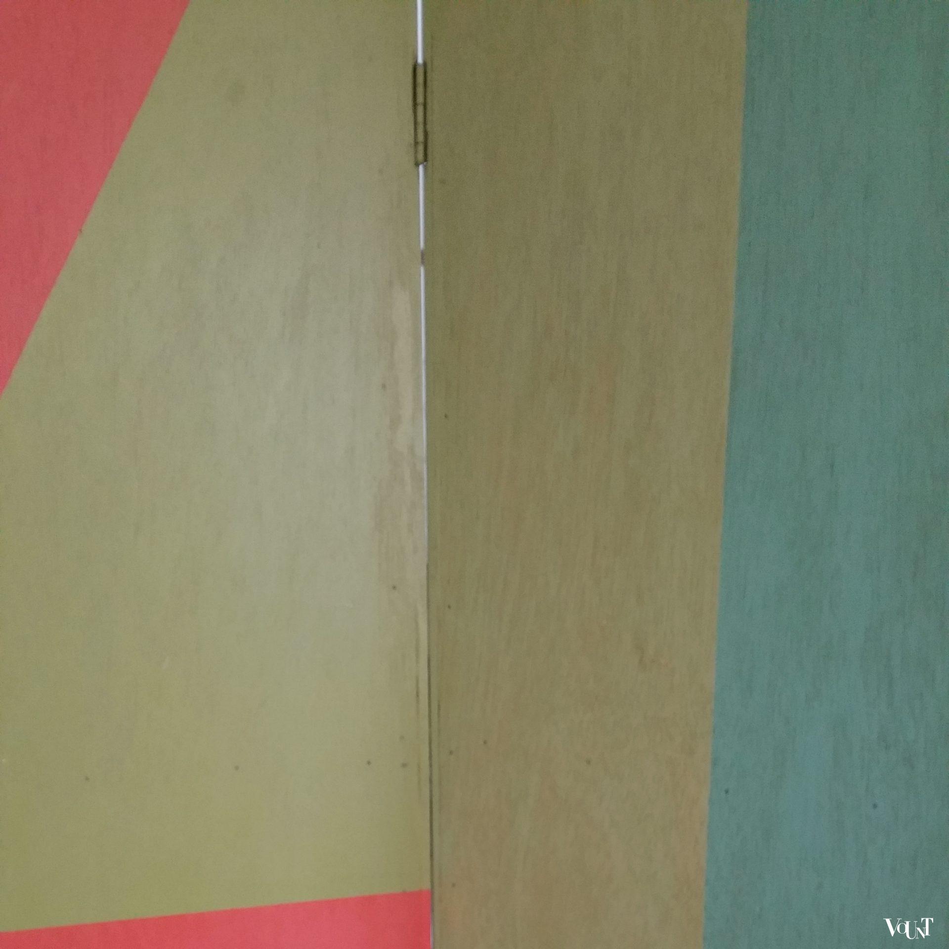 Vintage beschilderd houten kamerscherm / room divider
