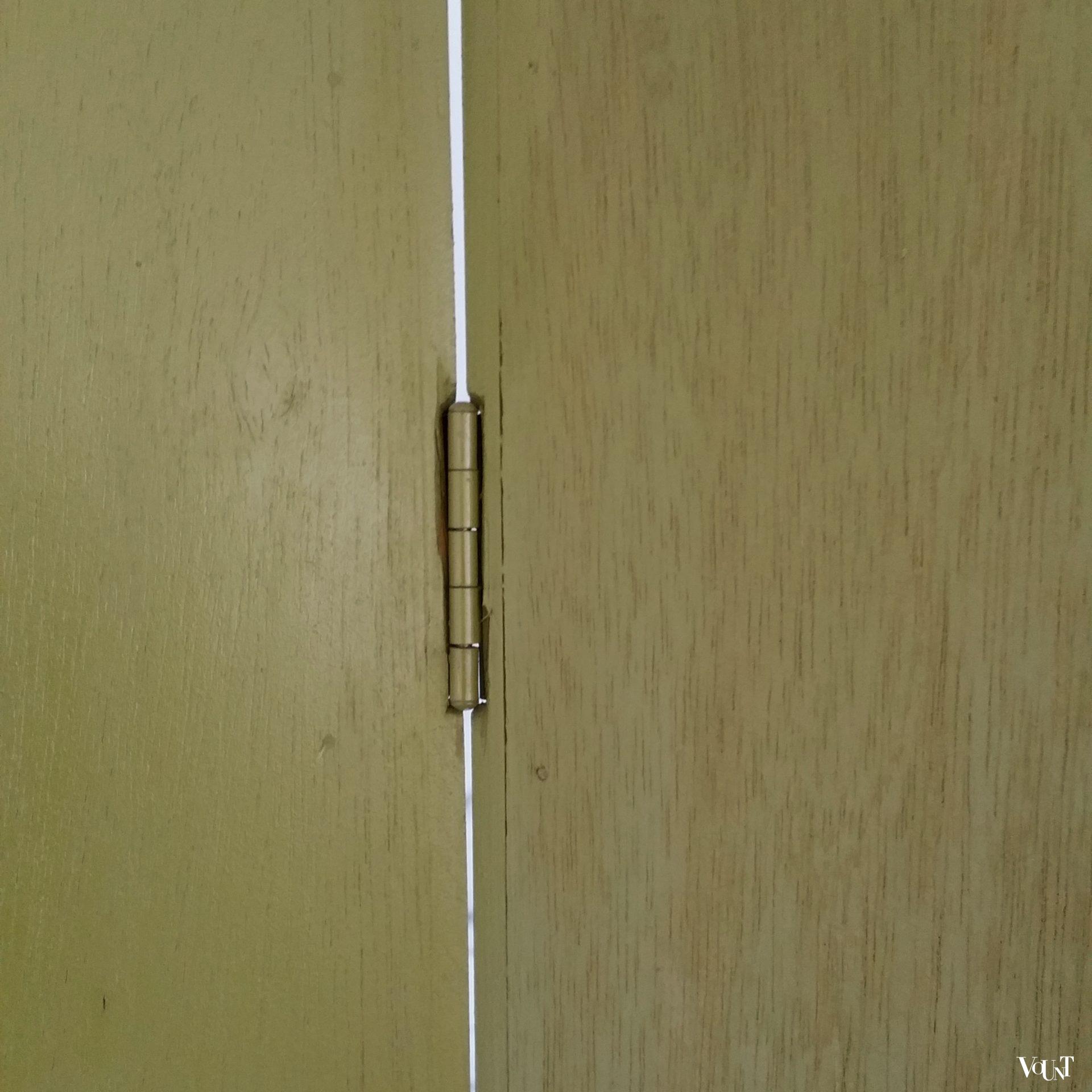 Vintage beschilderd houten kamerscherm / room divider