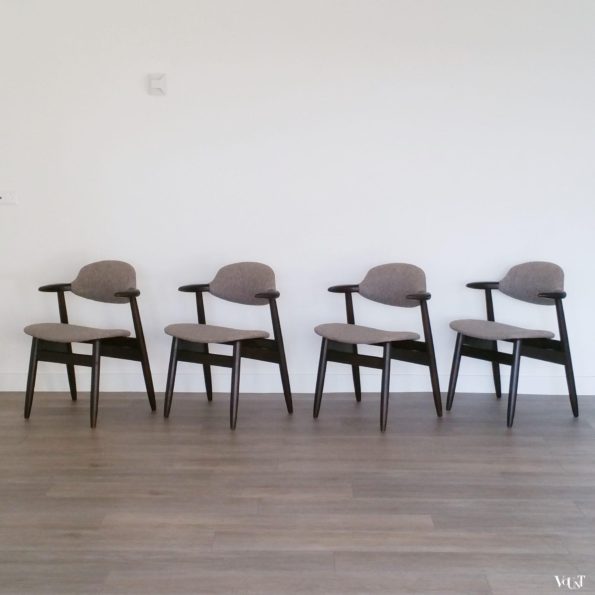 Set van 4 koehoorn stoelen, Tijsseling voor Hulmefa Nieuwe Pekela, jaren '60