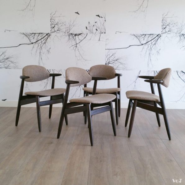 Set van 4 koehoorn stoelen, Tijsseling voor Hulmefa Nieuwe Pekela, jaren '60