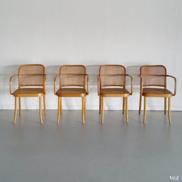 Set van 4 Praag of 811 stoelen, Ligna, Tsjecho-Slowakije, jaren '60