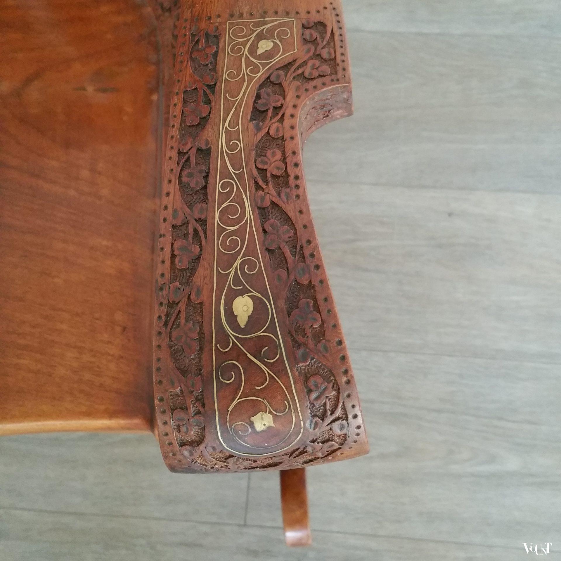 Teakhouten Indiase schommelstoel, Boho stijl, jaren '70