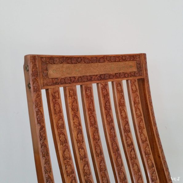 Teakhouten Indiase schommelstoel, Boho stijl, jaren '70