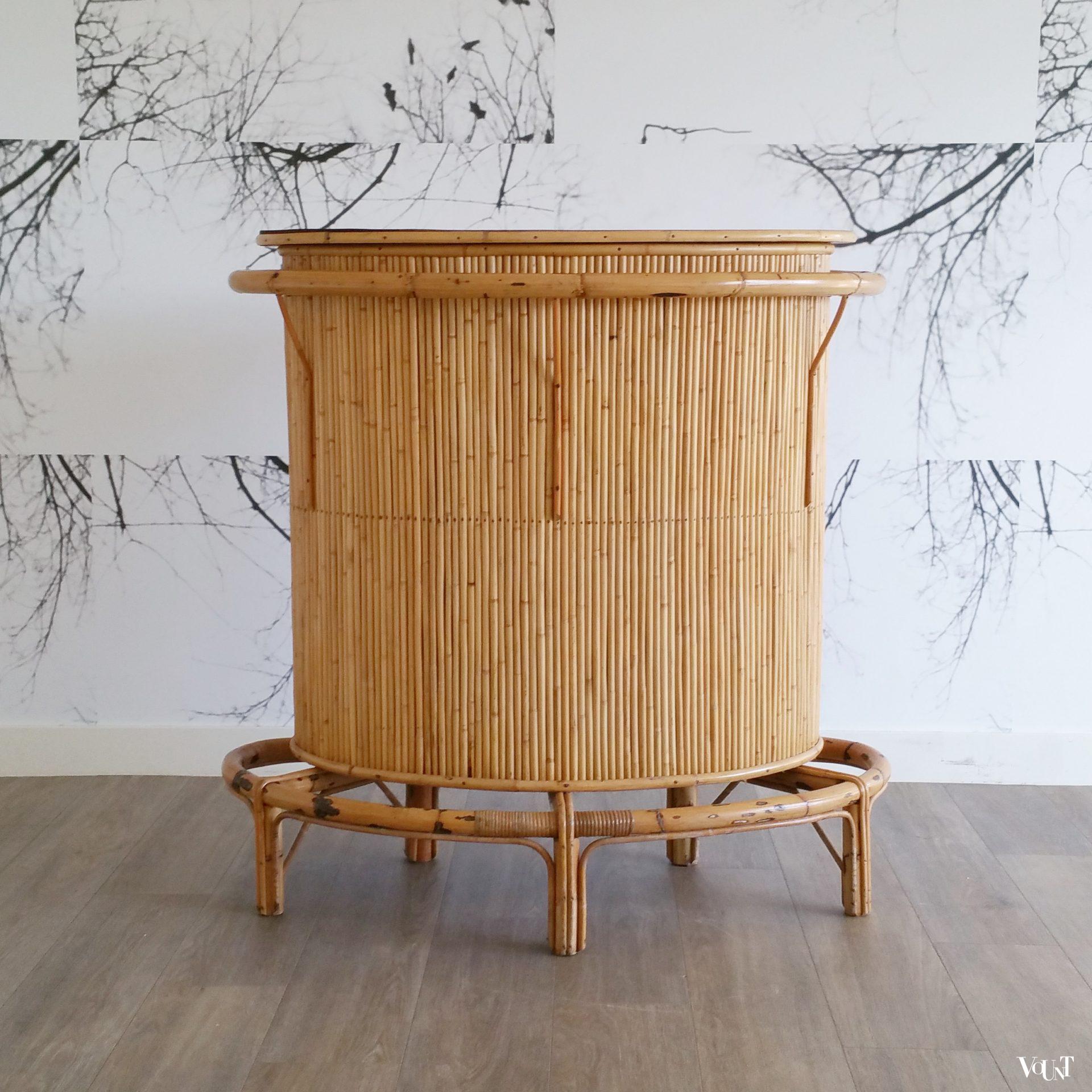 Franse bamboe / rotan tiki bar, jaren '60