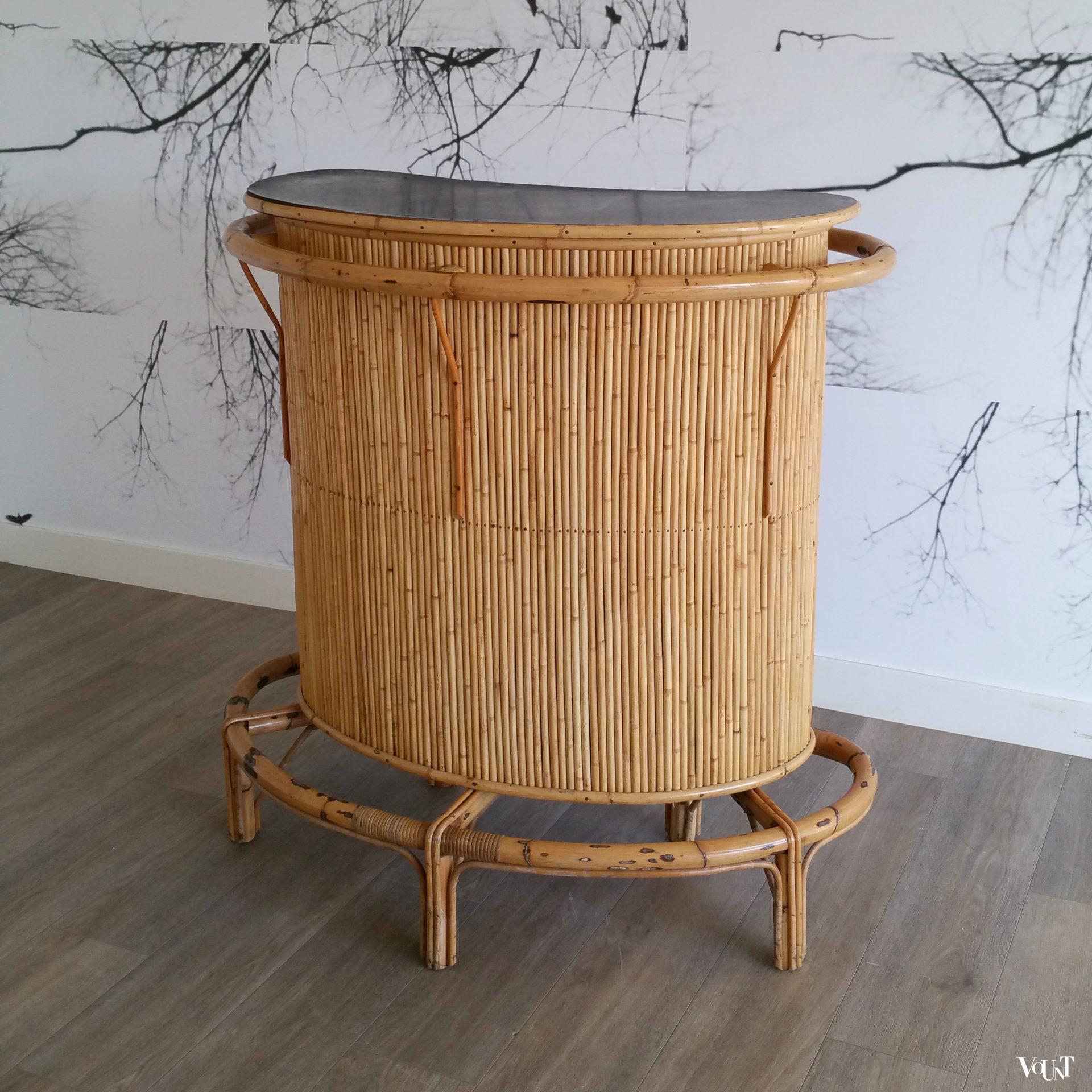 Franse bamboe / rotan tiki bar, jaren '60