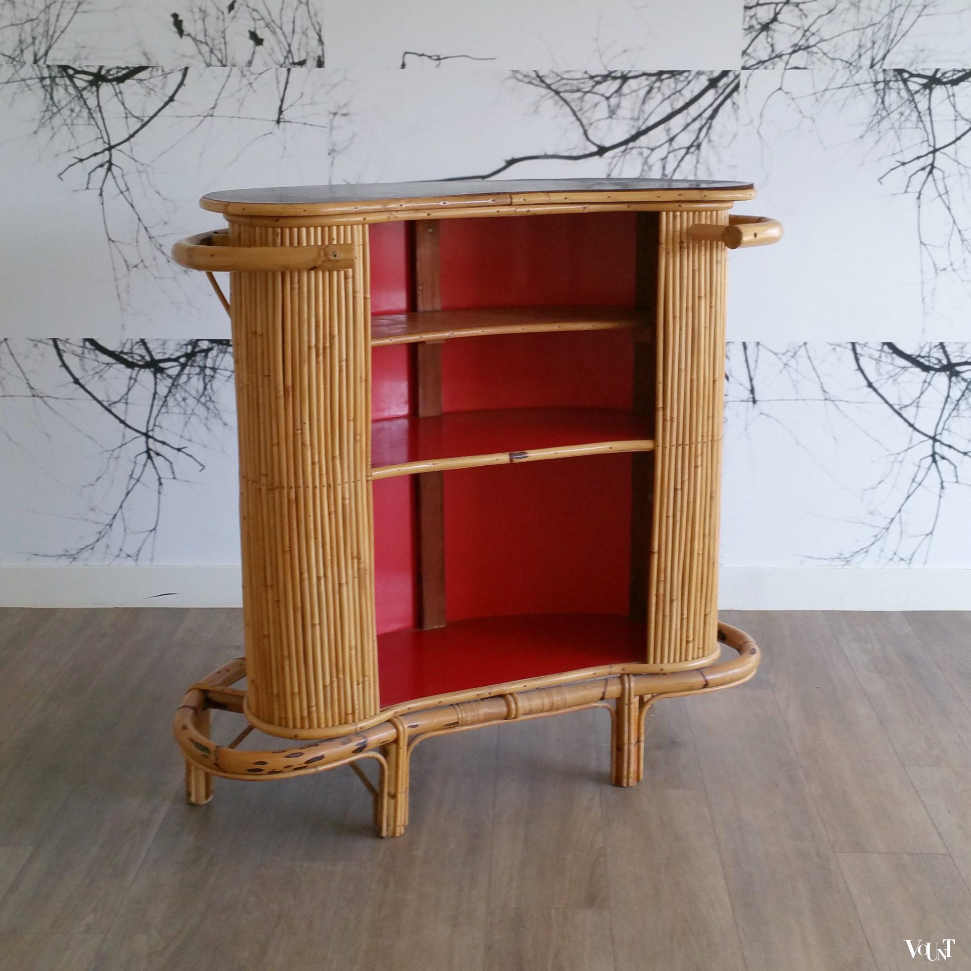 Franse bamboe / rotan tiki bar, jaren '60