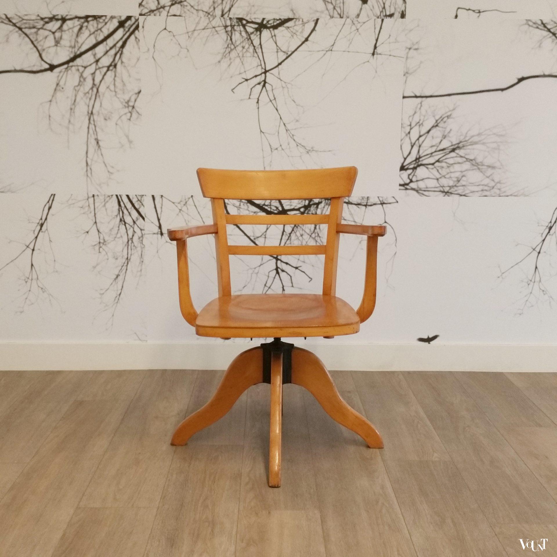 Draaibare en in hoogte verstelbare bureaustoel, Luterma, jaren '20/'30