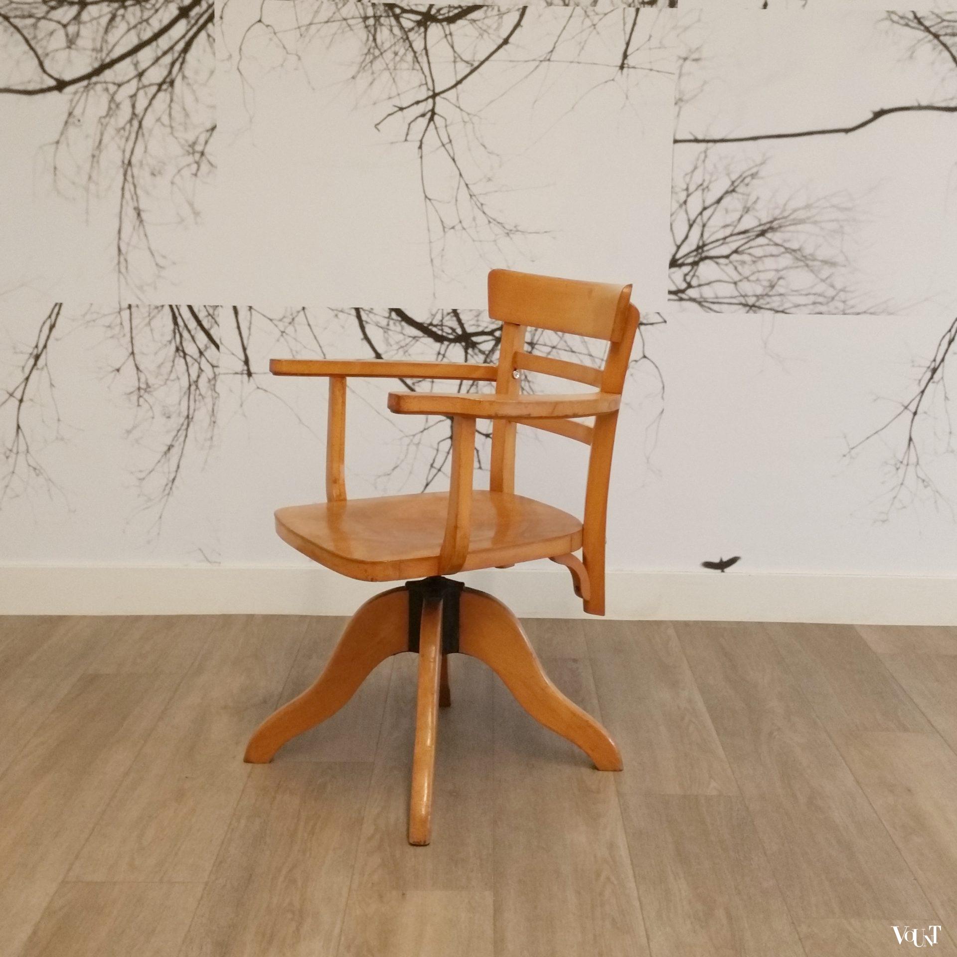 Draaibare en in hoogte verstelbare bureaustoel, Luterma, jaren '20/'30