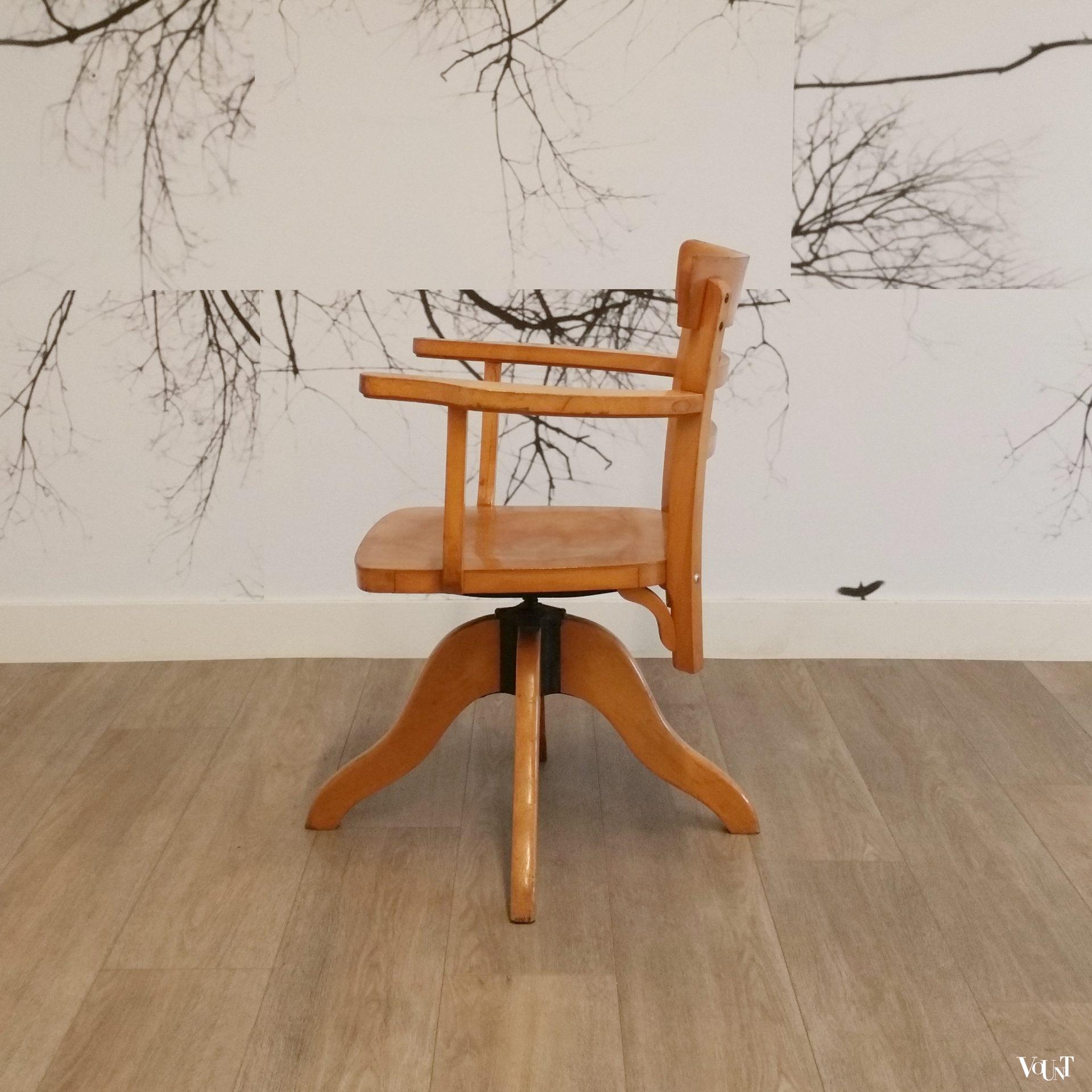 Draaibare en in hoogte verstelbare bureaustoel, Luterma, jaren '20/'30