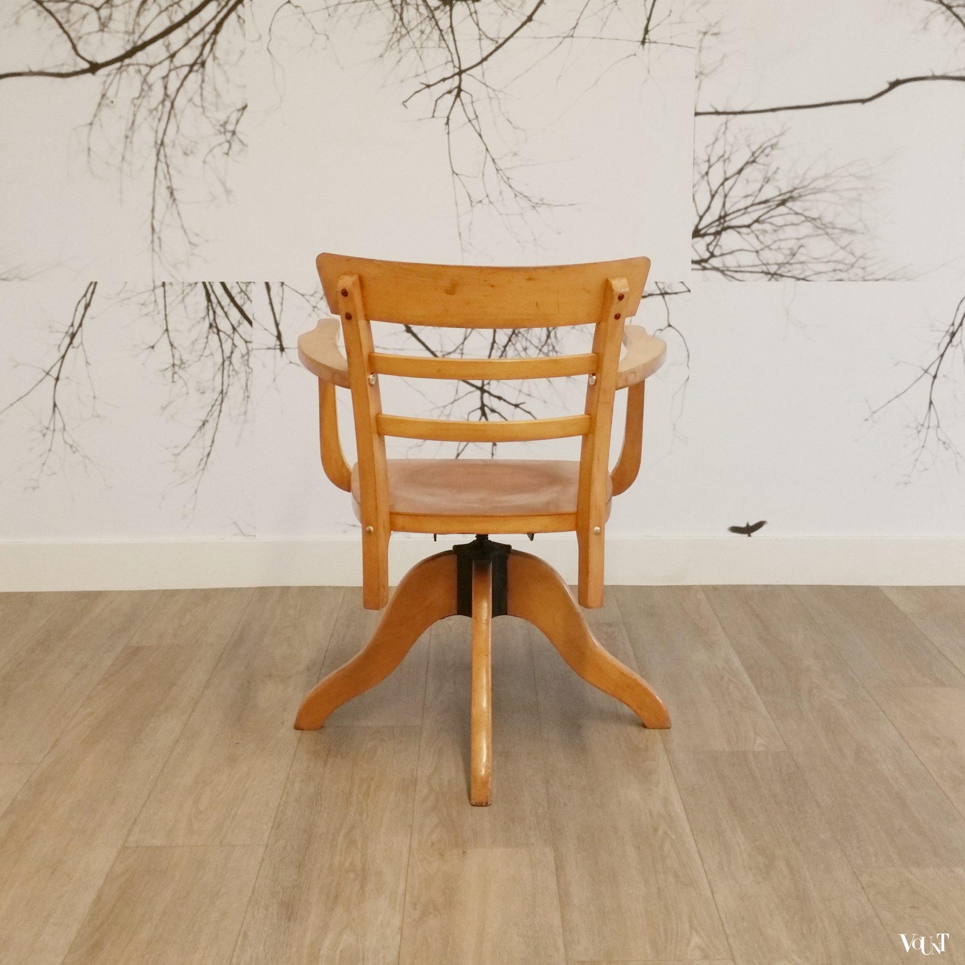 Draaibare en in hoogte verstelbare bureaustoel, Luterma, jaren '20/'30